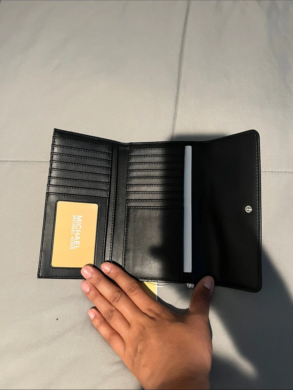 Michael Kors Black MK Monogram Foldover Wallet